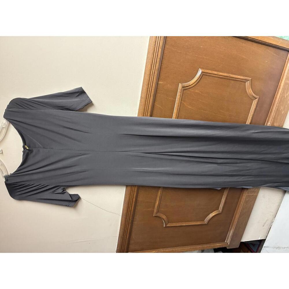 NWT Adrianna Papell Beaded Jersey Gown Eclipse Blue Size 6 Ruched 1/2 Sleeve - Picture 7 of 8